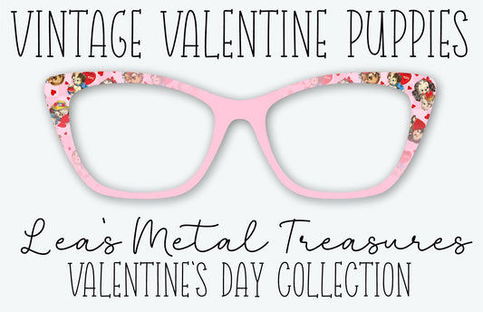 Vintage Valentine Puppies Eyewear Frame Toppers