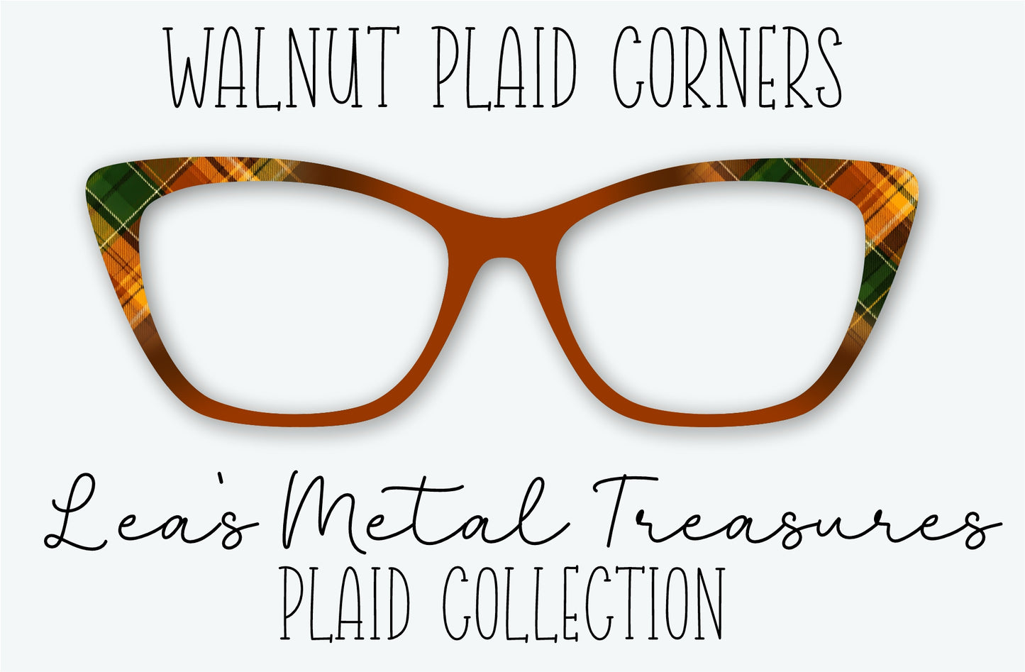 Walnut Plaid Corners Eyewear Frame Toppers