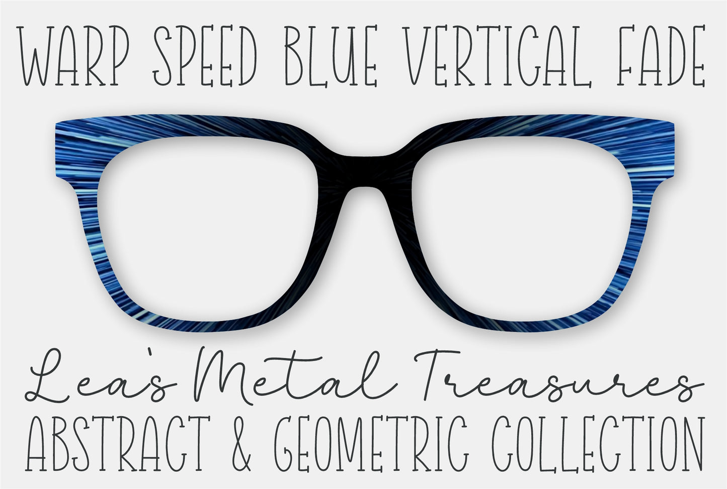 WARP SPEED BLUE VERTICAL FADE Eyewear Frame Toppers