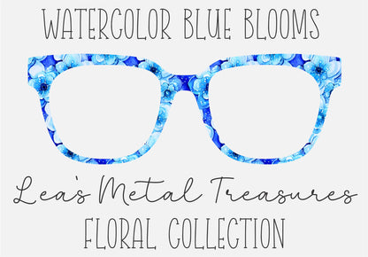 WATERCOLOR BLUE BLOOMS Eyewear Frame Toppers