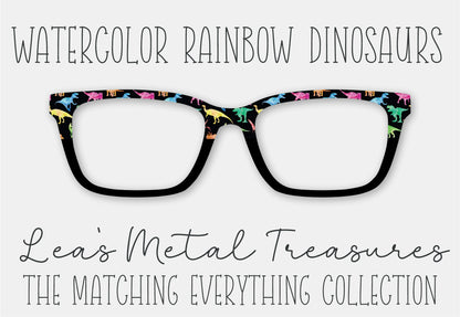 Watercolor Rainbow Dinosaurs Eyewear Frame Toppers