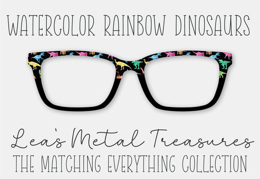 Watercolor Rainbow Dinosaurs Eyewear Frame Toppers