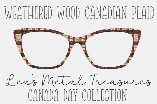 Weathered Wood Canadian Plaid Eyewear Frame Toppers COMES WITH MAGNETS