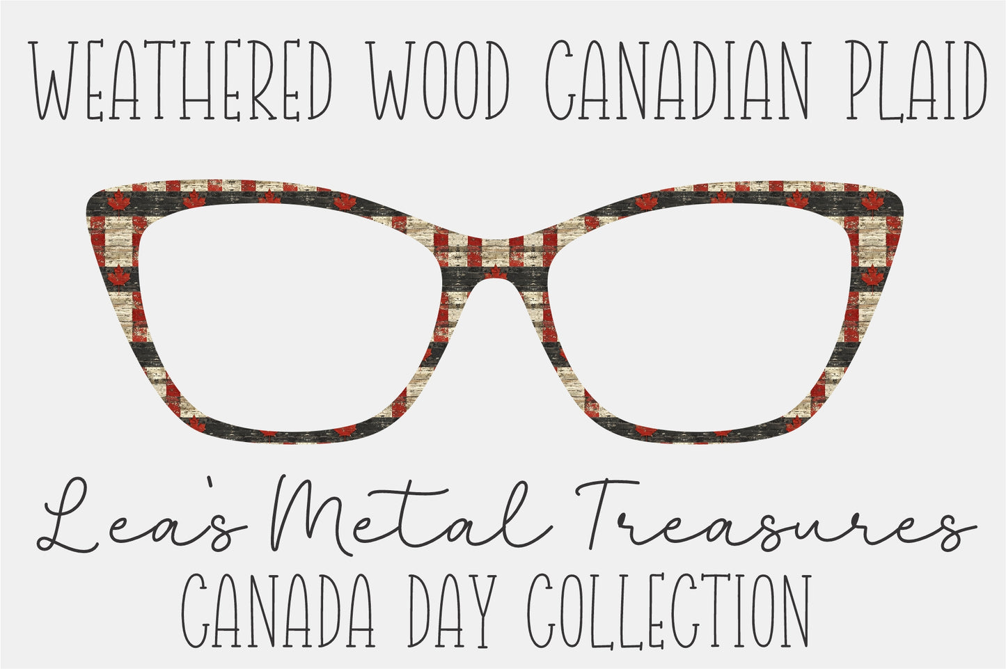 Weathered Wood Canadian Plaid Eyewear Frame Toppers COMES WITH MAGNETS