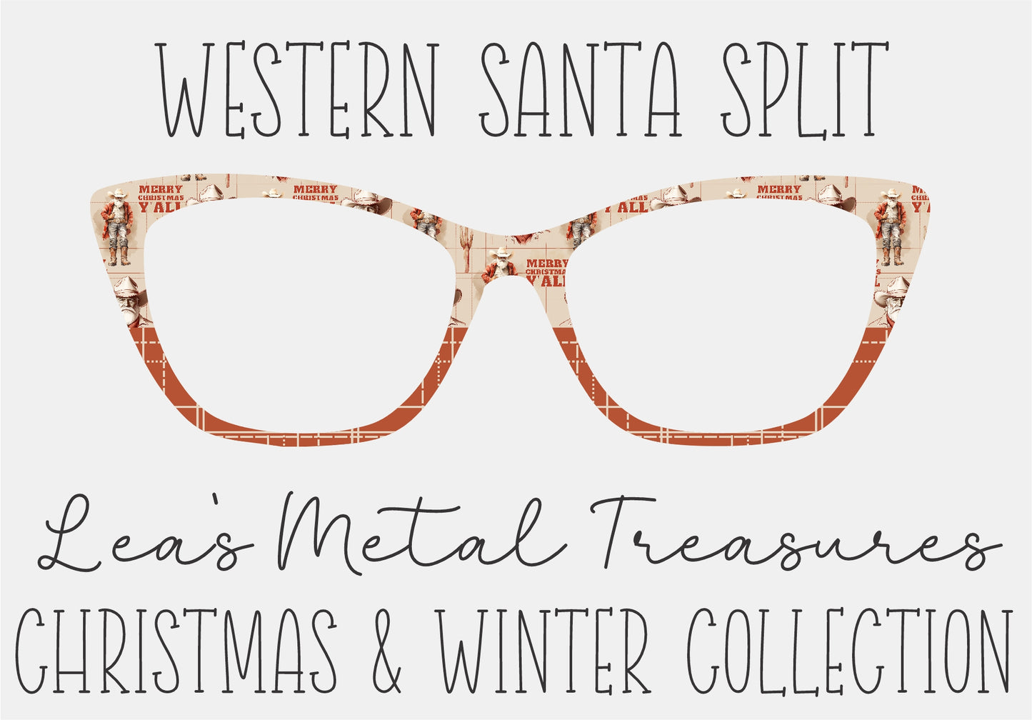 WESTERN SANTA SPLIT Eyewear Frame Toppers COMES WITH MAGNETS