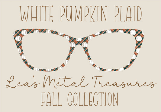 WHITE PUMPKIN PLAID Eyewear Frame Toppers COMES WITH MAGNETS