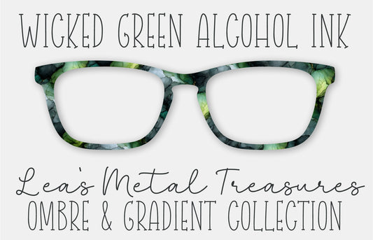 Wicked Green Alcohol Ink Eyewear Frame Toppers