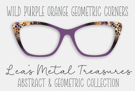 Wild Purple and Orange Geometric Corners Eyewear Frame Toppers COMES WITH MAGNETS