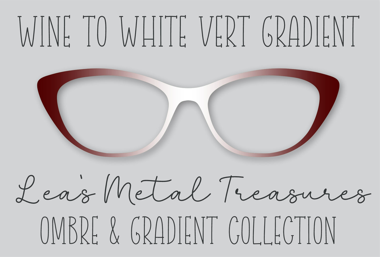 Wine to White Vertical Gradient Eyewear Frame Toppers COMES WITH MAGNETS