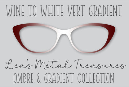 Wine to White Vertical Gradient Eyewear Frame Toppers COMES WITH MAGNETS