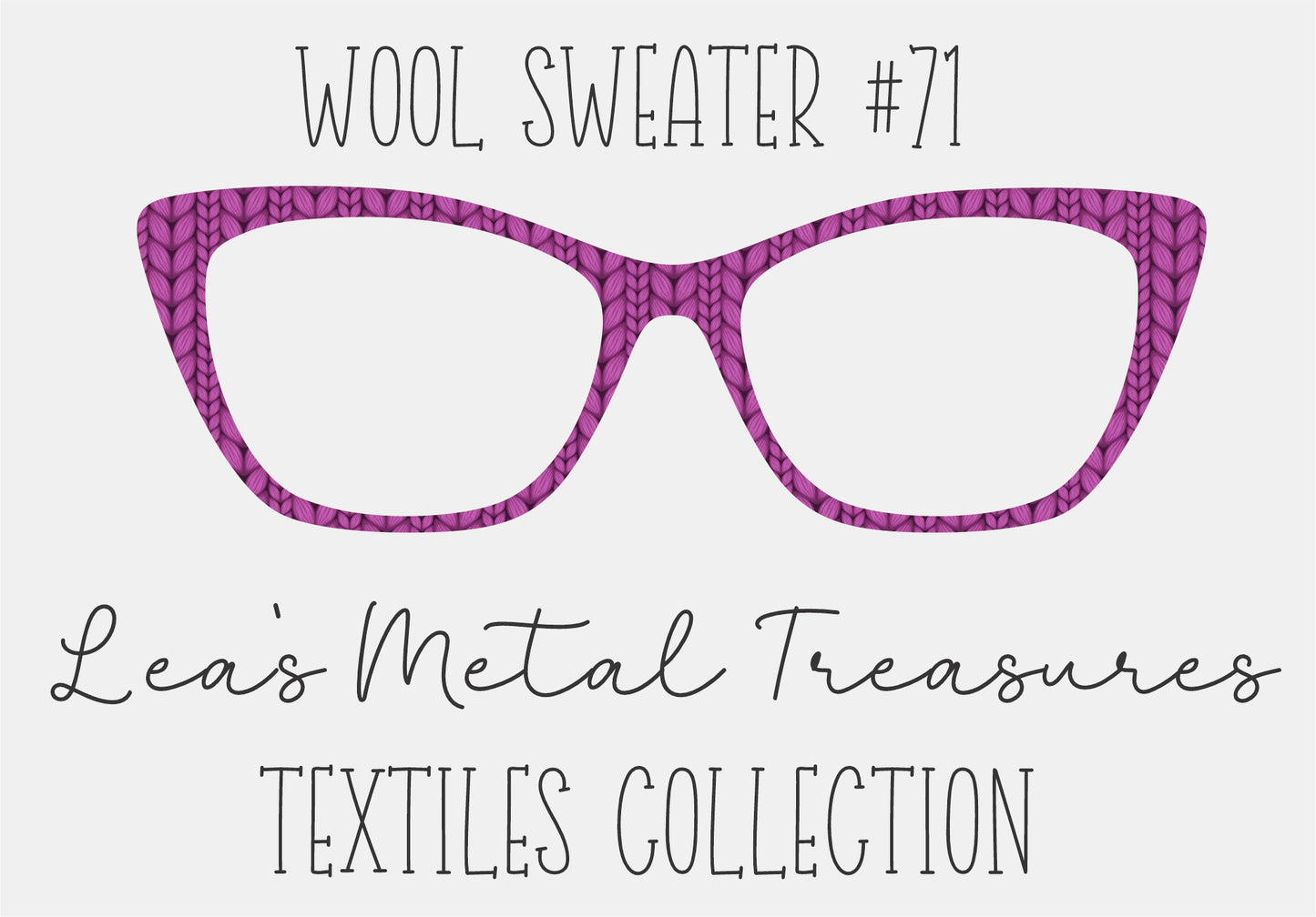 Wool Sweater #71 Eyewear Frame Toppers COMES WITH MAGNETS