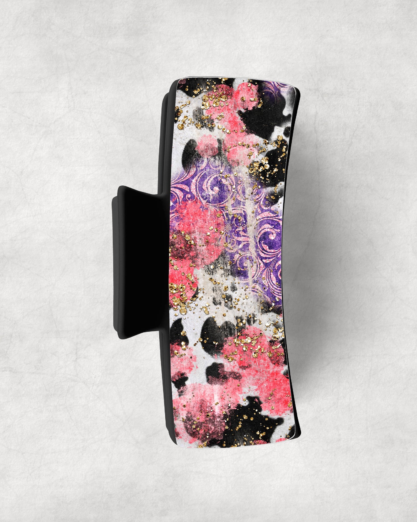 Worn and Rusted Pink and Purple Cow Print • Magnetic Eyeglasses Toppers