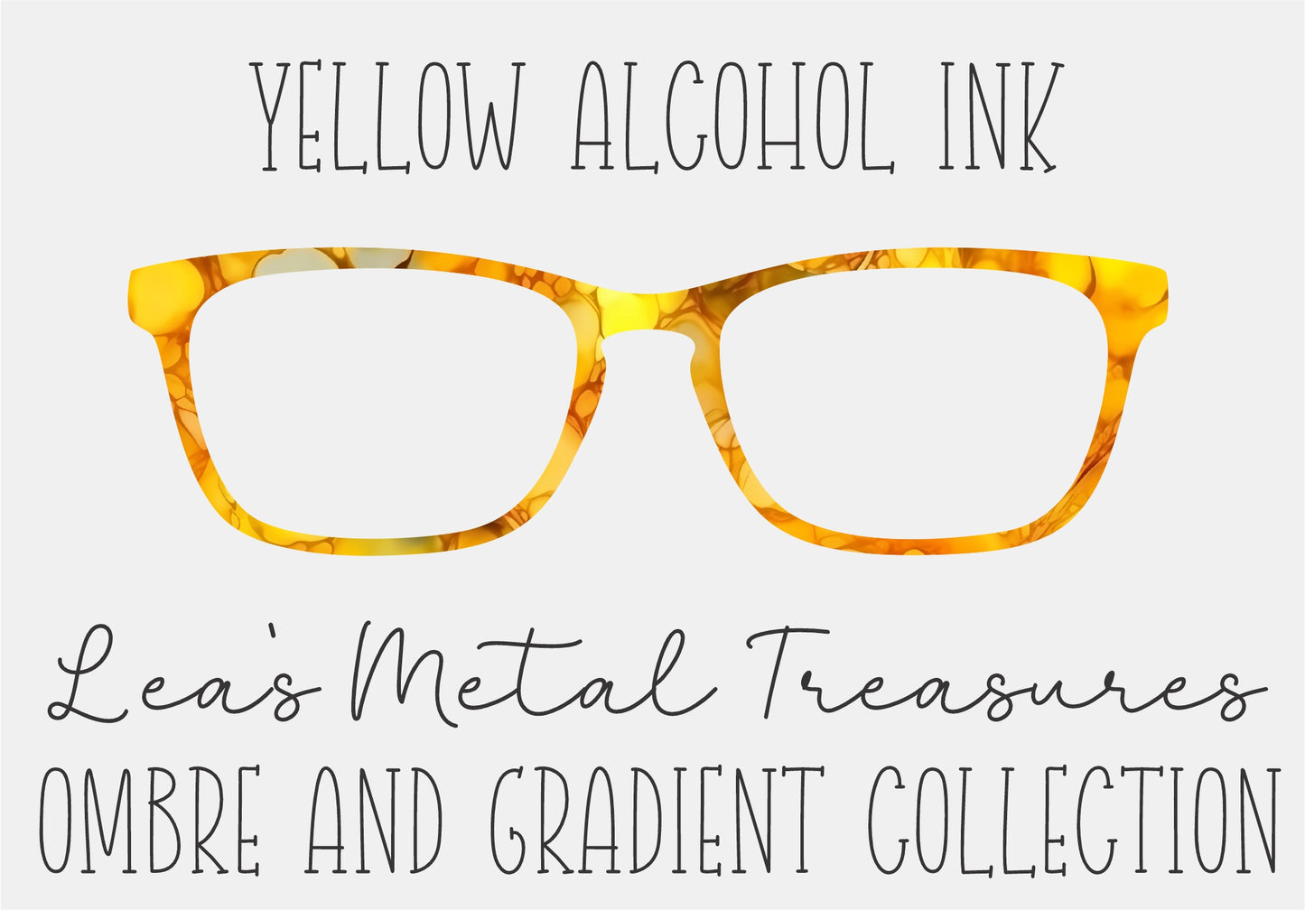 YELLOW ALCOHOL INK Eyewear Frame Toppers COMES WITH MAGNETS
