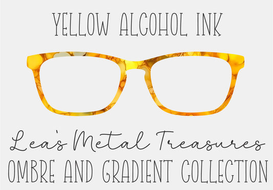 YELLOW ALCOHOL INK Eyewear Frame Toppers COMES WITH MAGNETS