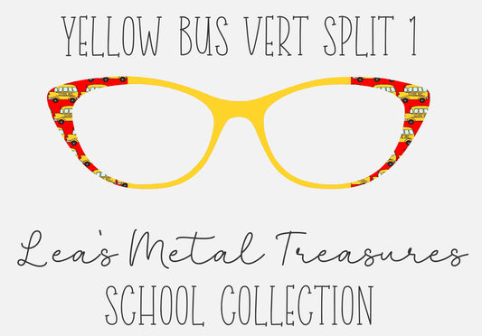 YELLOW BUS VERTICAL SPLIT 1 Eyewear Frame Toppers COMES WITH MAGNETS