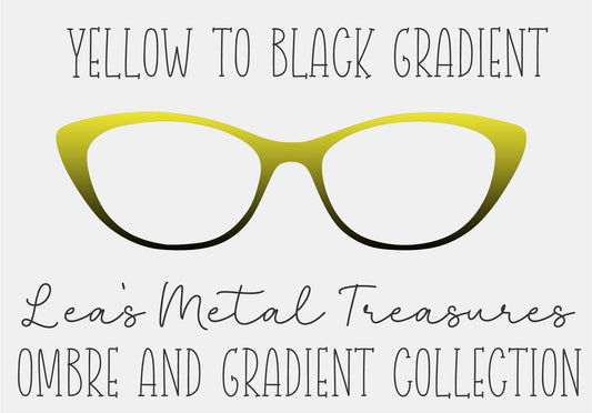 YELLOW TO BLACK GRADIENT Eyewear Frame Toppers COMES WITH MAGNETS