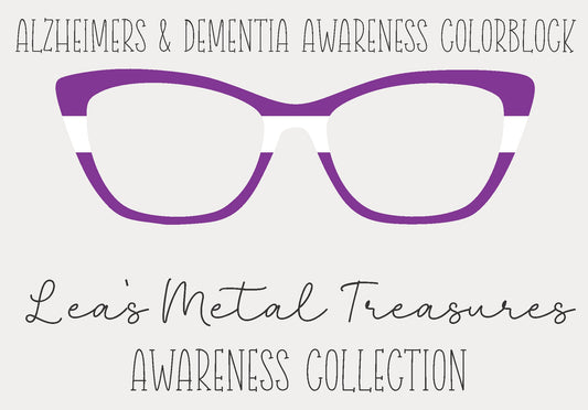 Alzheimers and Dementia Awareness Colorblock  Eyewear Frame Toppers