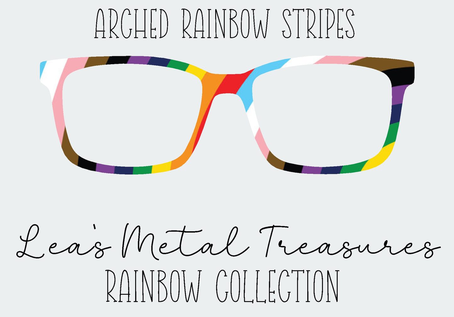 Arched Rainbow Stripes Eyewear Frame Toppers