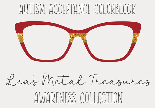 Autism Acceptance Awareness Colorblock  Eyewear Frame Toppers