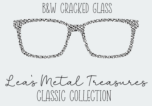 B&W on Cracked Glass Eyewear Frame Toppers