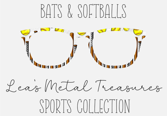 Bats and Softballs Eyewear Frame Toppers COMES WITH MAGNETS