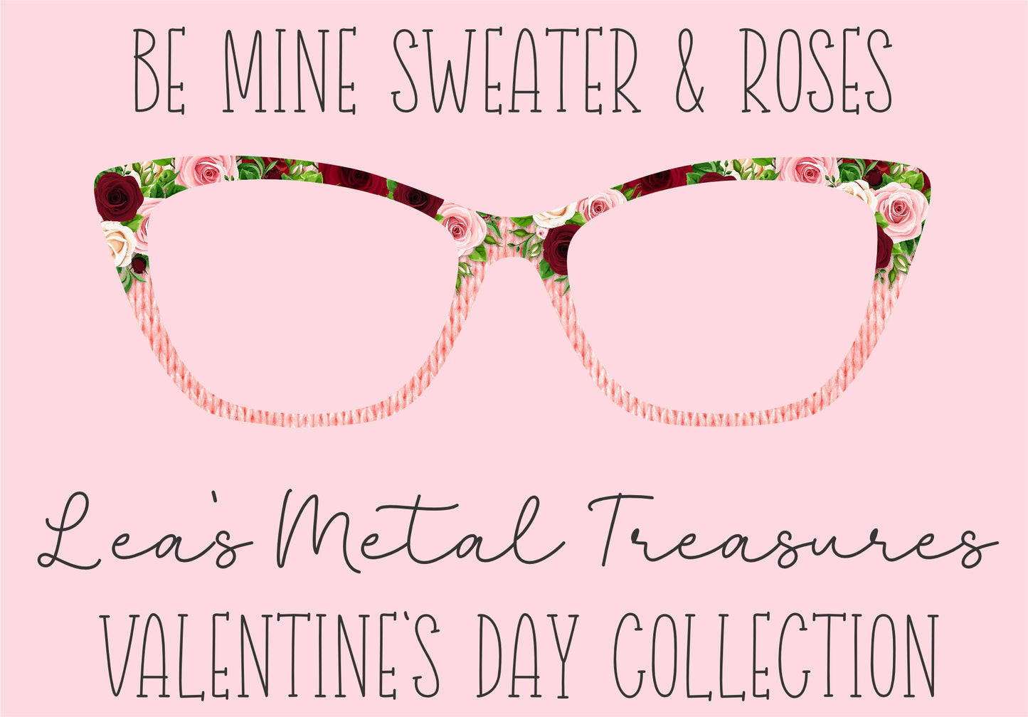 BE MINE SWEATER & ROSES Printed Magnetic Eyeglasses Topper