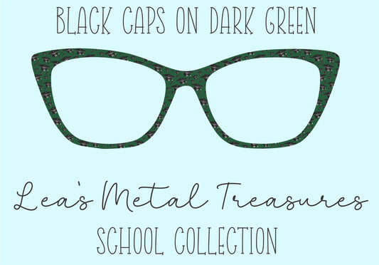 Black Caps on Dark Green • Magnetic Eyeglasses Toppers