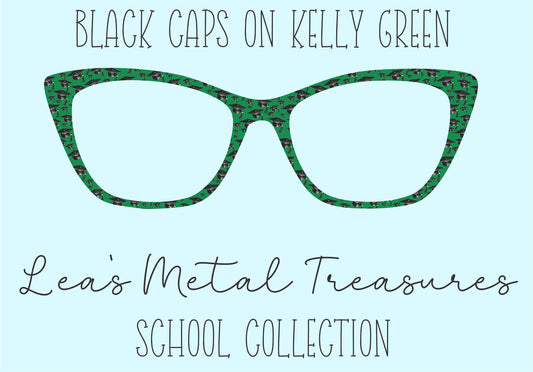 Black Caps on Kelly Green • Magnetic Eyeglasses Toppers