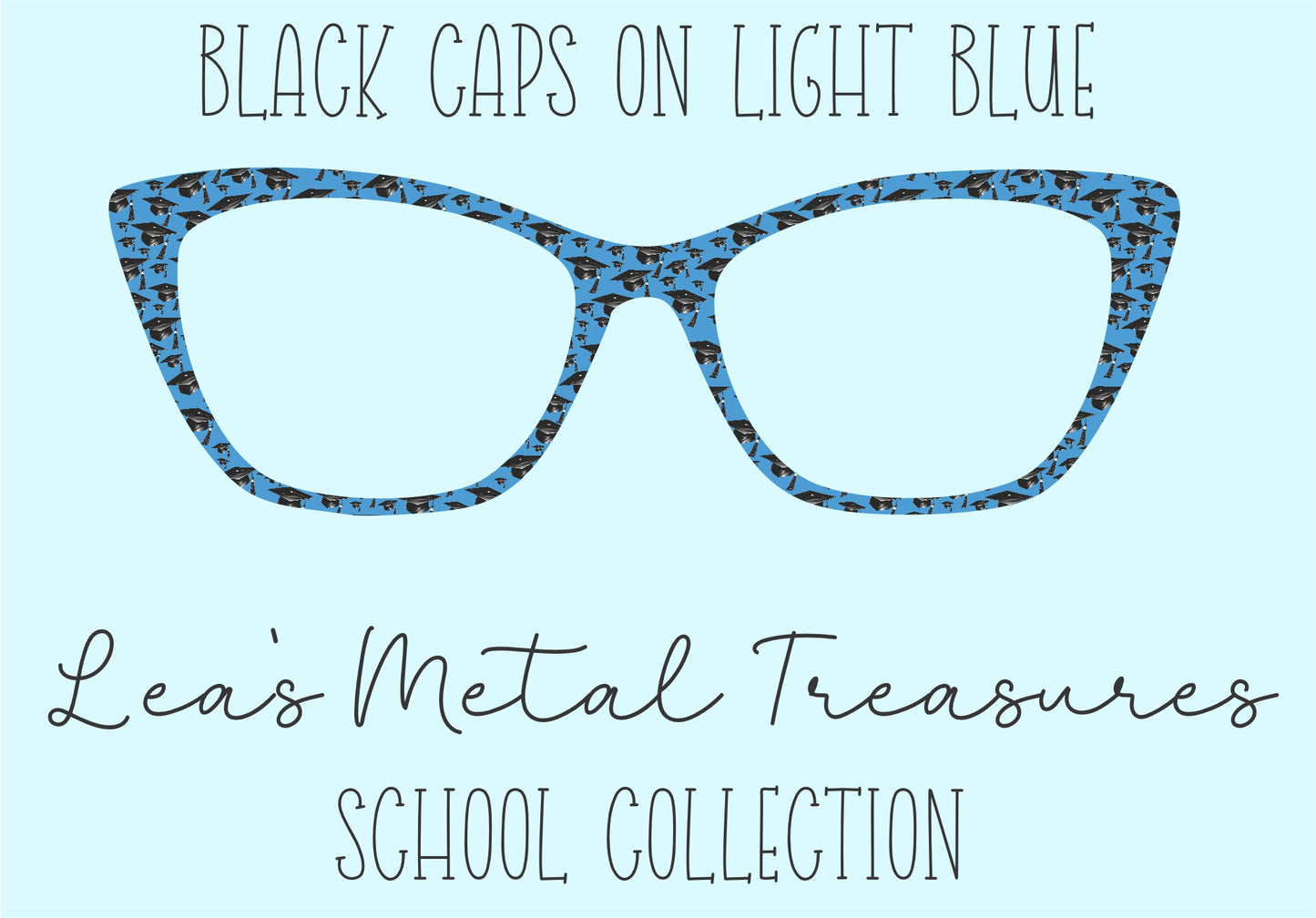 Black Caps on Light Blue • Magnetic Eyeglasses Toppers