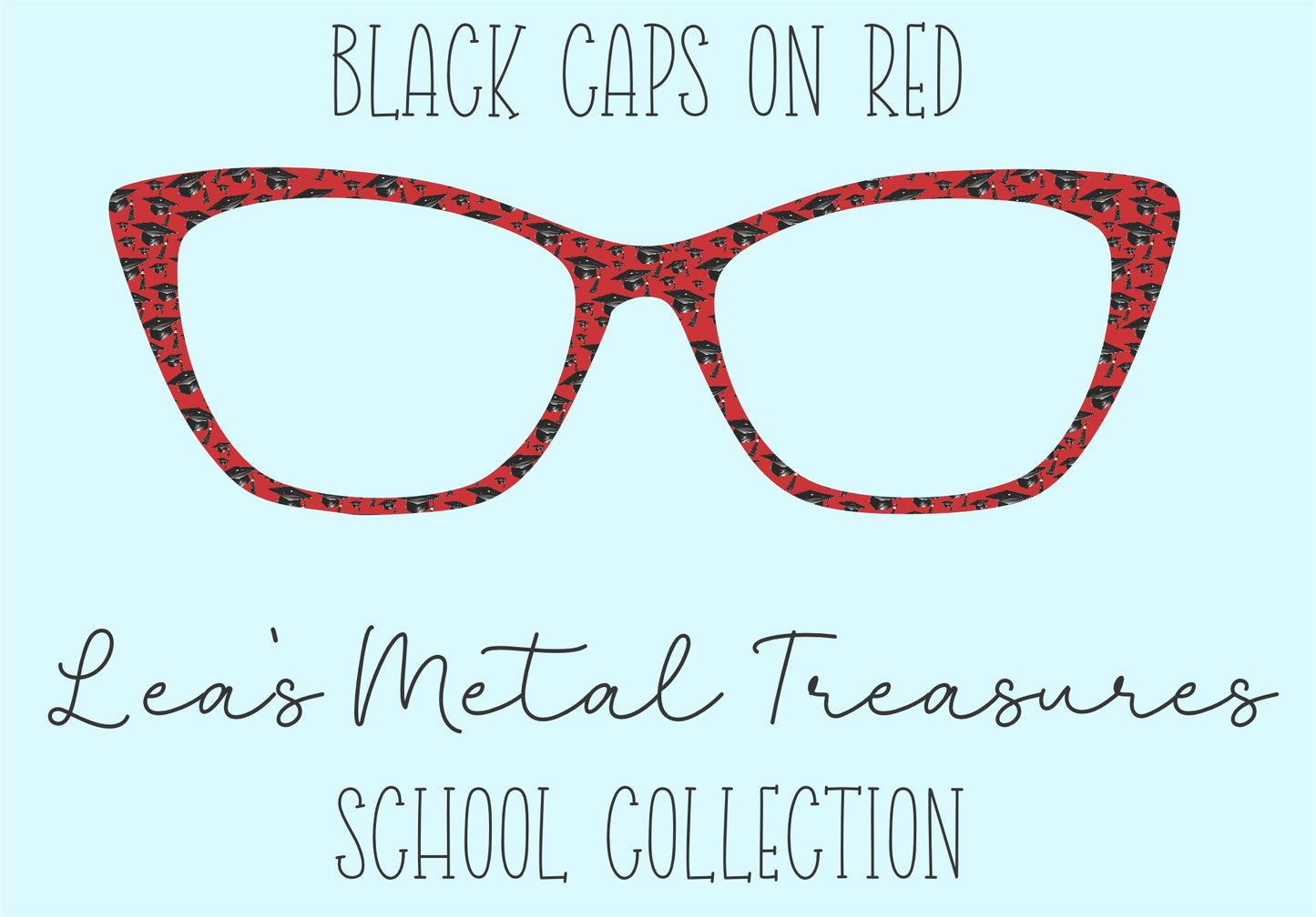 Black Caps on Red • Magnetic Eyeglasses Toppers