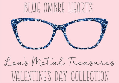 Blue Ombre Hearts Eyewear Printed Magnetic Eyeglasses Topper