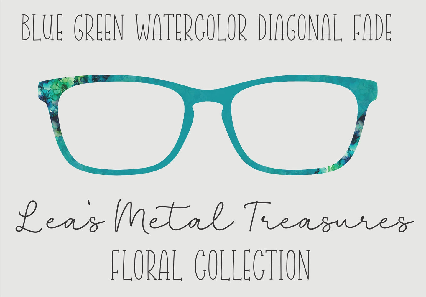 Blue Green Watercolor Diagonal Fade • Magnetic Eyeglasses Toppers