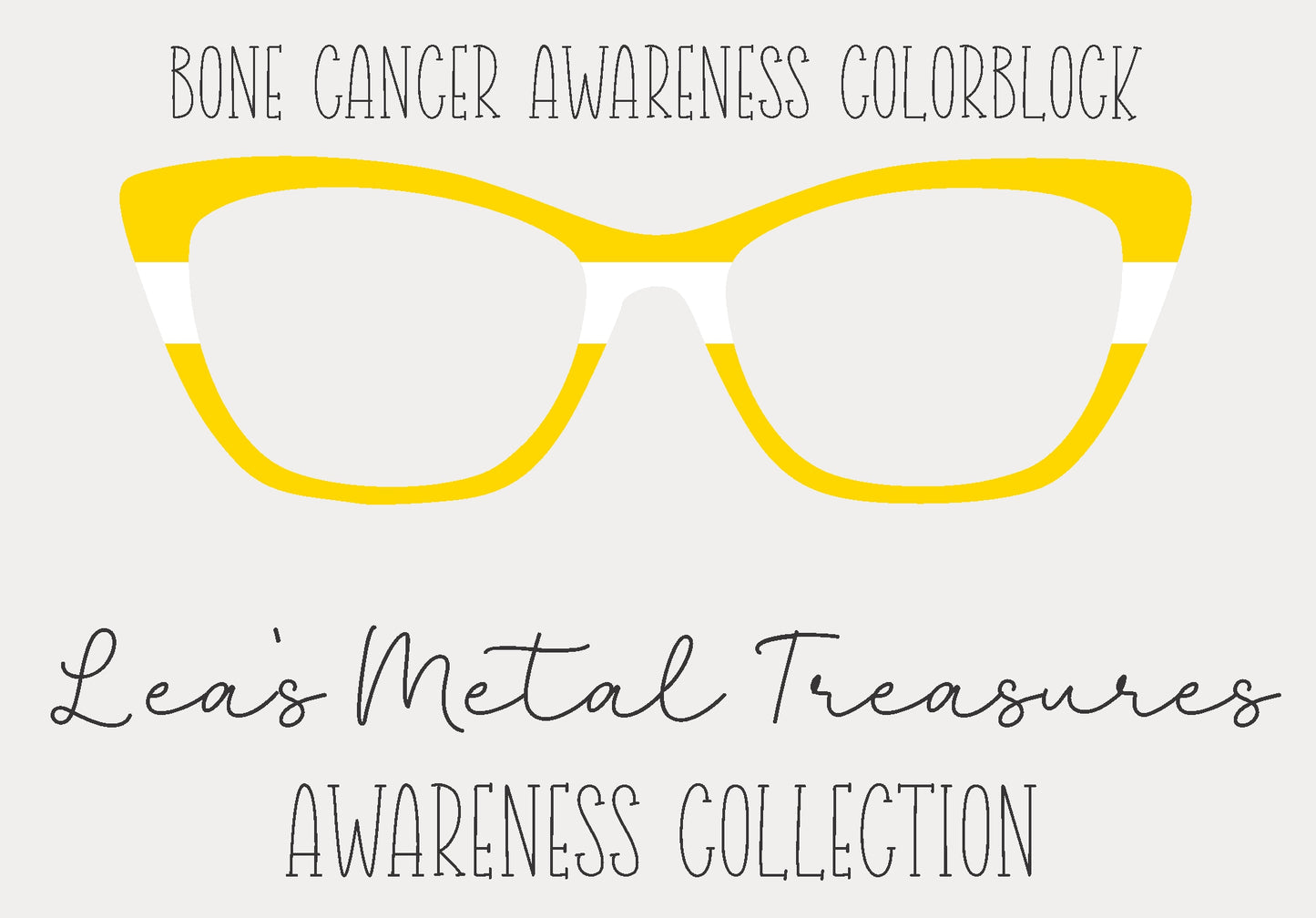 Bone Cancer Awareness Colorblock  Eyewear Frame Toppers