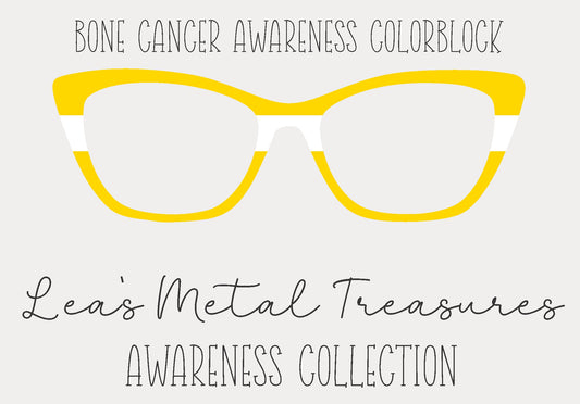 Bone Cancer Awareness Colorblock  Eyewear Frame Toppers