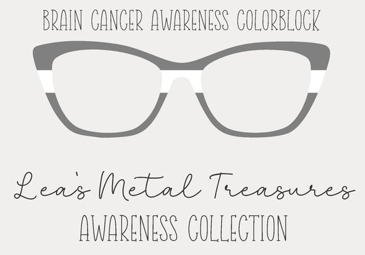 Brain Cancer Awareness Colorblock  Eyewear Frame Toppers