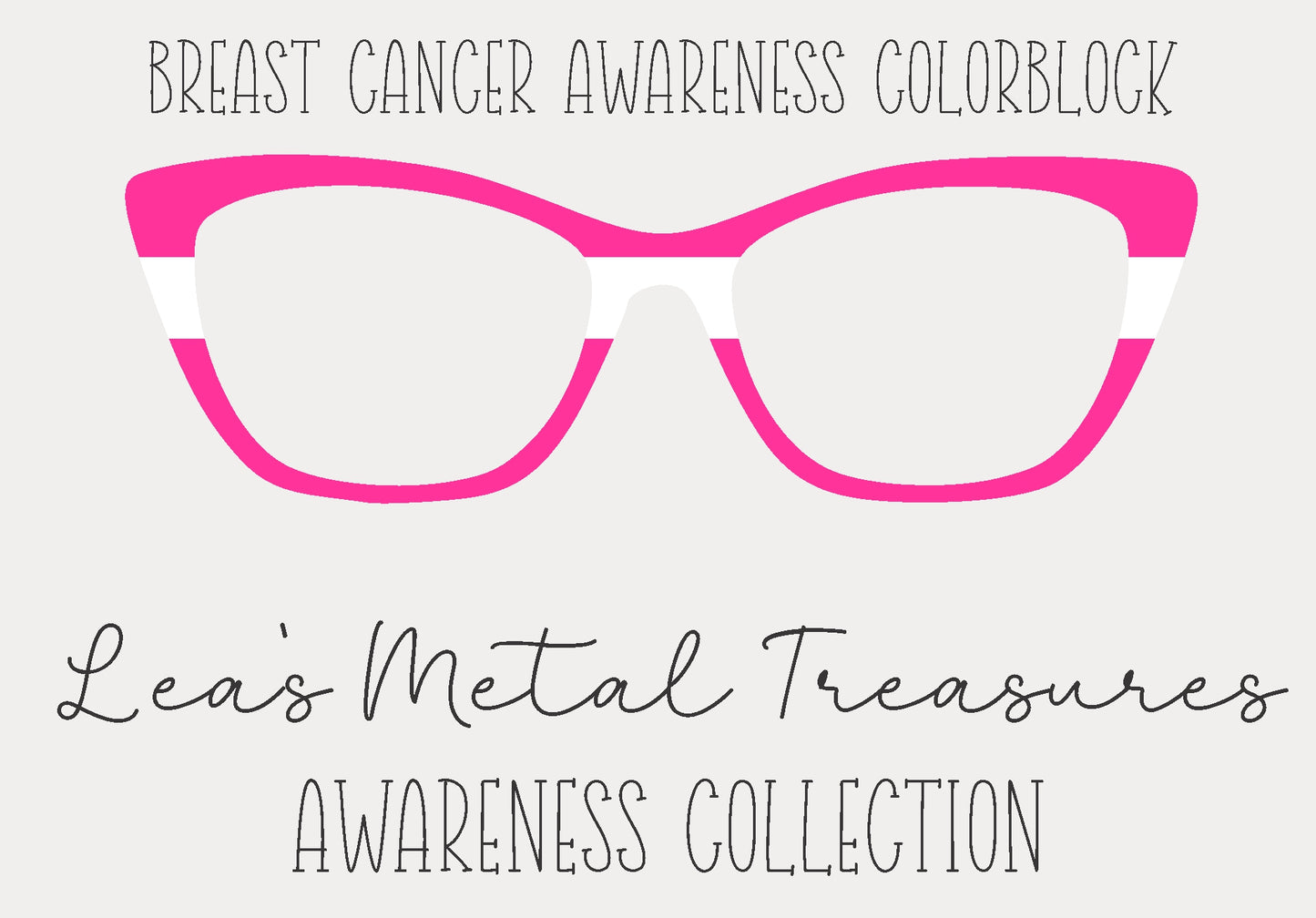 Breast Cancer Awareness Colorblock  Eyewear Frame Toppers