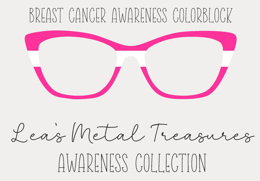 Breast Cancer Awareness Colorblock  Eyewear Frame Toppers