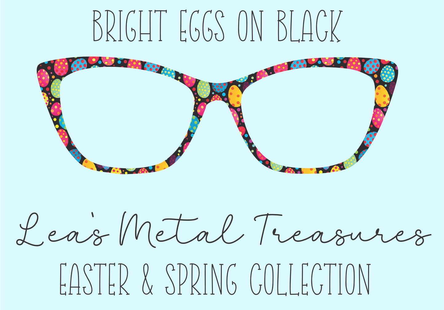 Bright Eggs on Black • Magnetic Eyeglasses Toppers