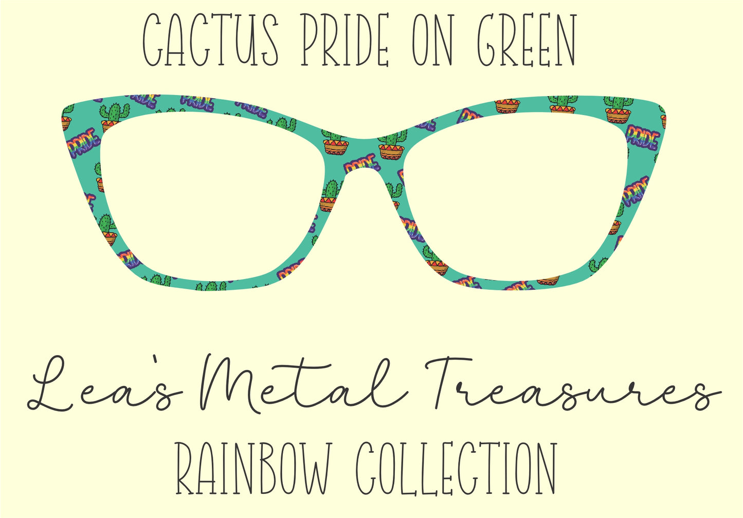 Cactus Pride on Green Eyewear Frame Toppers