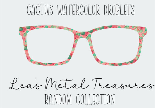 Cactus Watercolor Droplets Eyewear Frame Topper