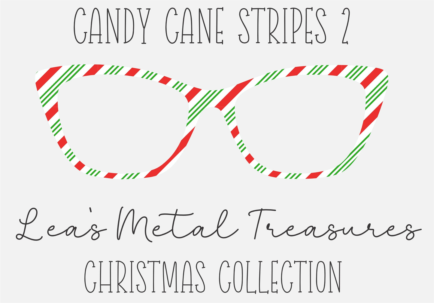 Candy Cane Stripes 2 Eyewear Frame Toppers COMES WITH MAGNETS