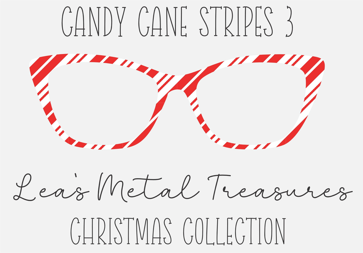 Candy Cane Stripes 3 Eyewear Frame Toppers COMES WITH MAGNETS