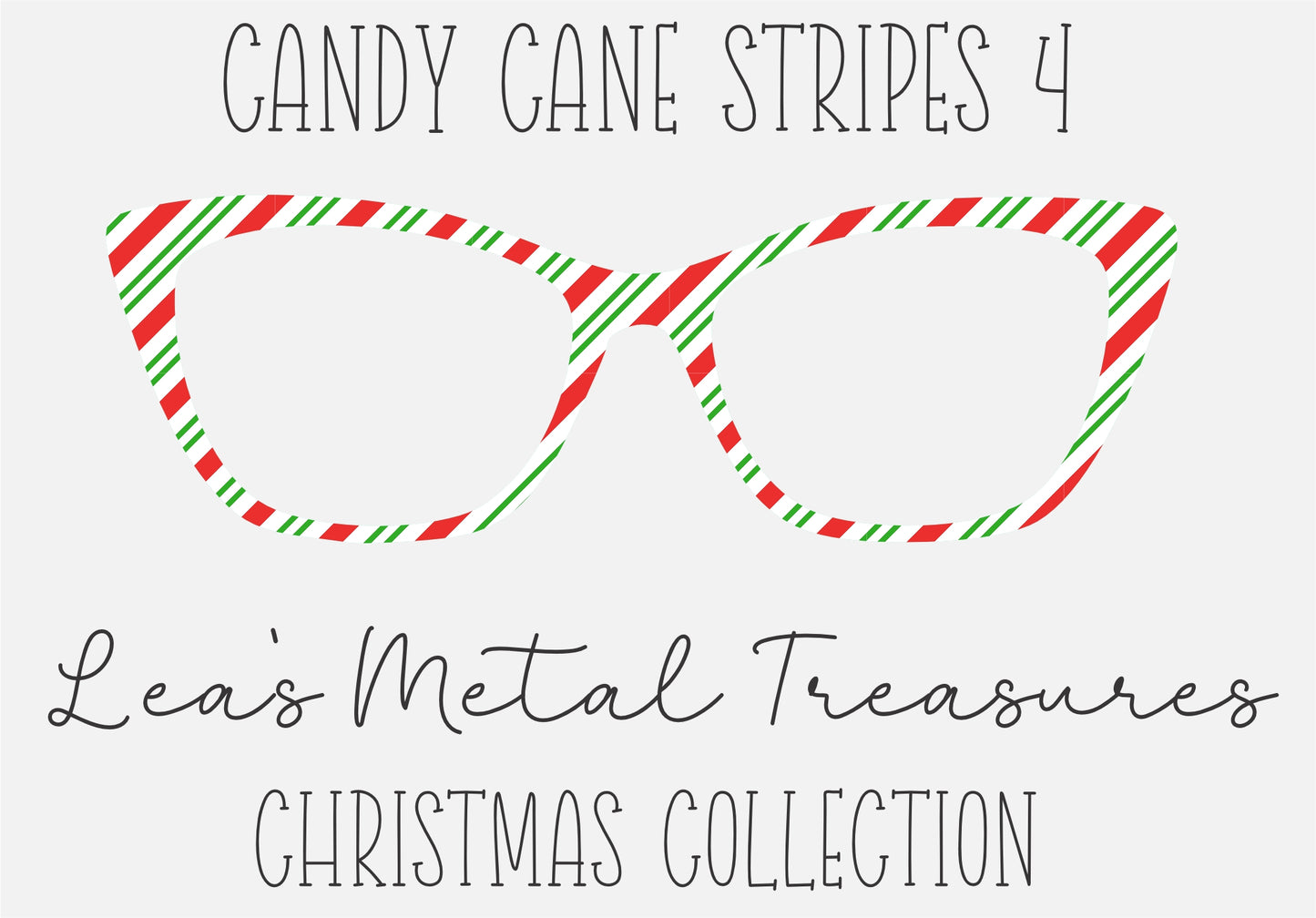 Candy Cane Stripes 4 Eyewear Frame Toppers COMES WITH MAGNETS