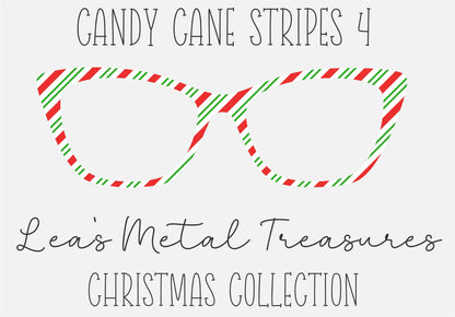 Candy Cane Stripes 4 Eyewear Frame Toppers COMES WITH MAGNETS