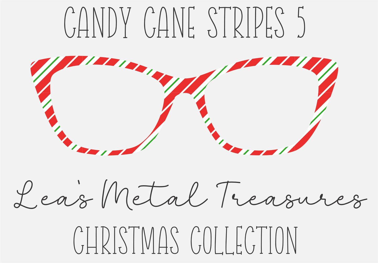 Candy Cane Stripes 5 Eyewear Frame Toppers COMES WITH MAGNETS