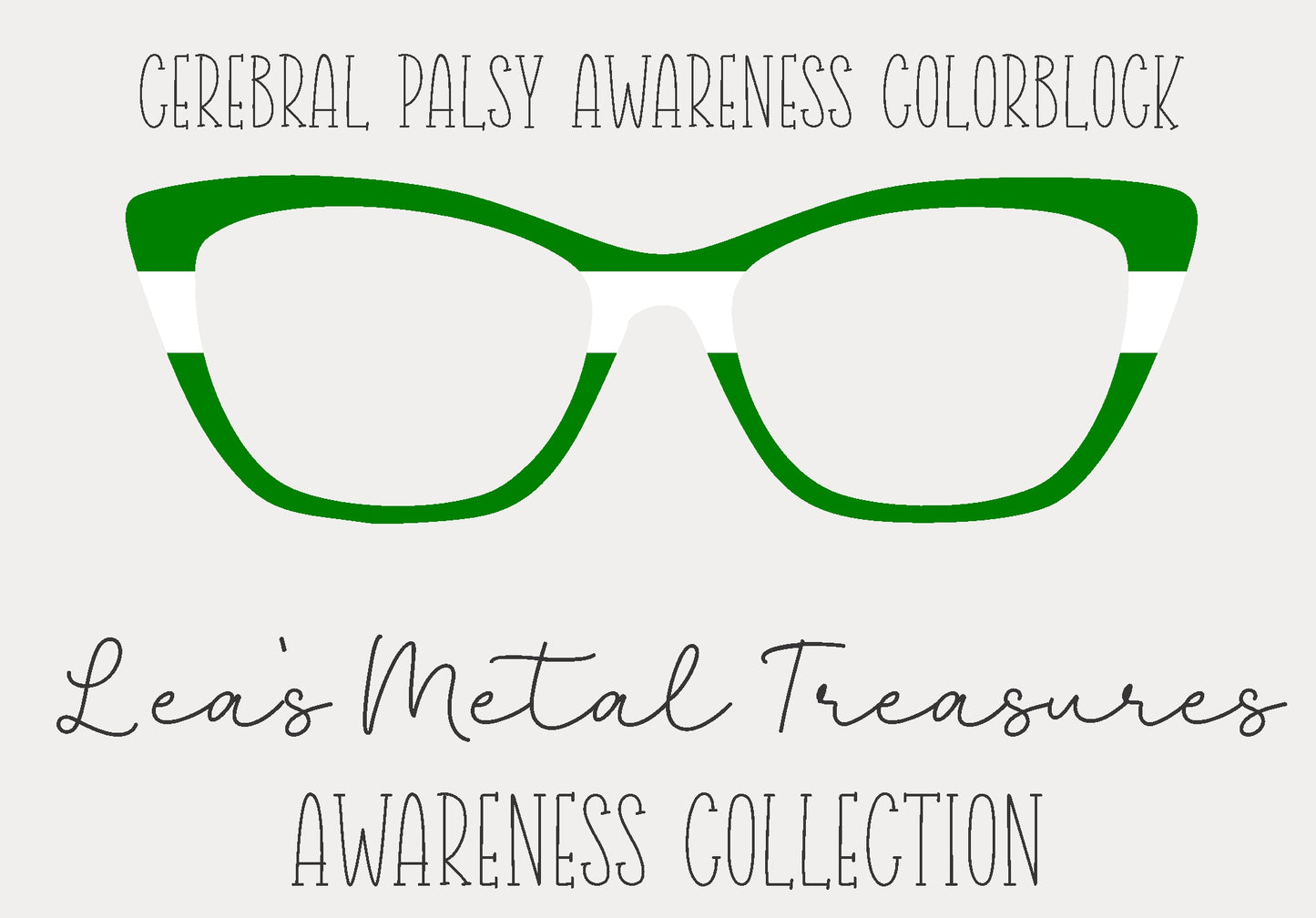 Cerebral Palsy Awareness Colorblock  Eyewear Frame Toppers