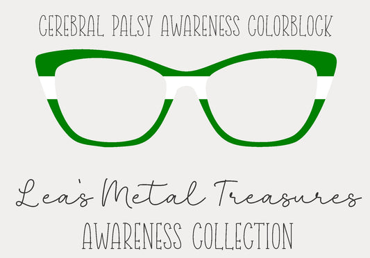 Cerebral Palsy Awareness Colorblock  Eyewear Frame Toppers