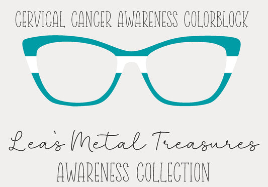 Cervical Cancer Awareness Colorblock  Eyewear Frame Toppers
