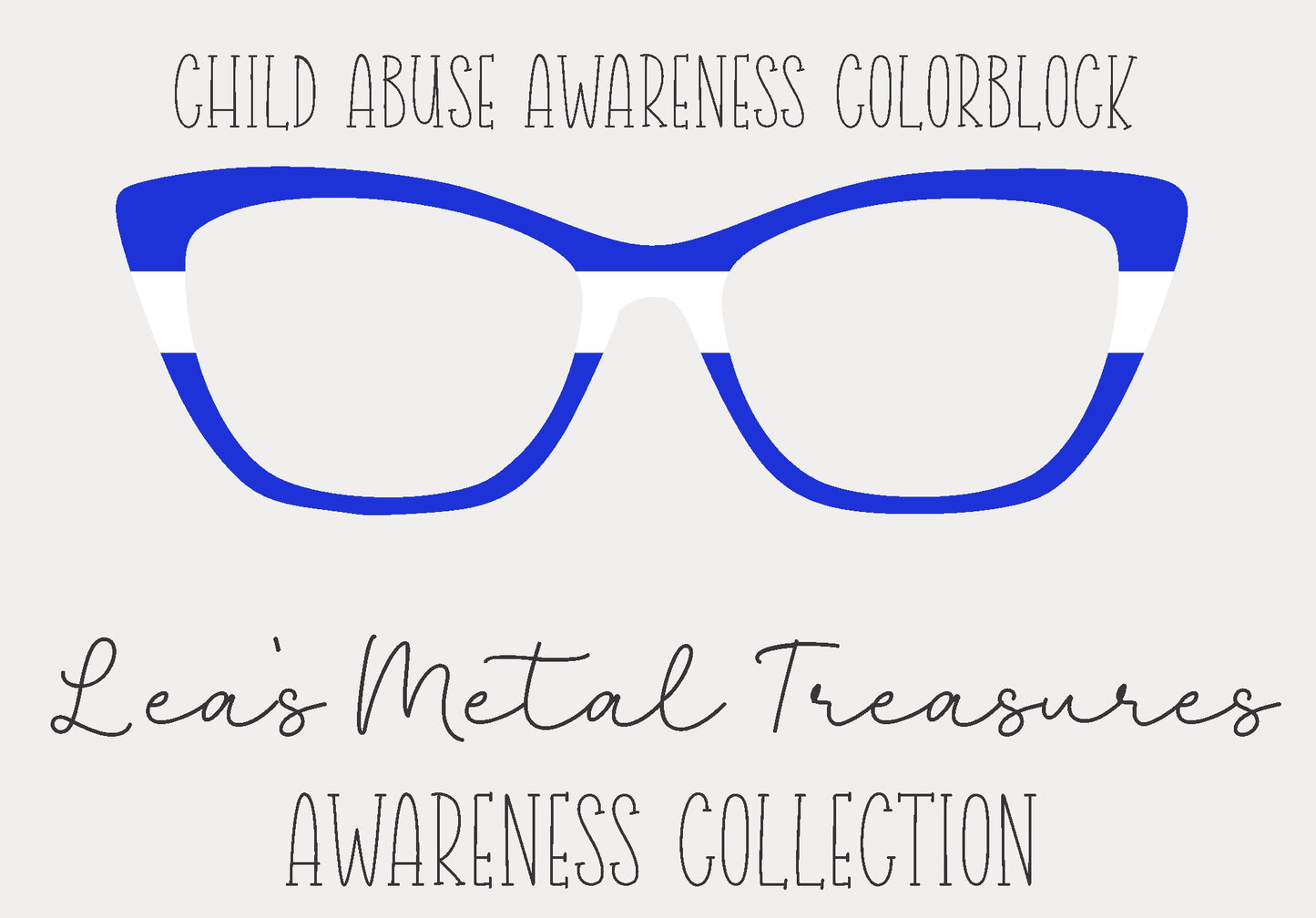 Child Abuse Awareness Colorblock  Eyewear Frame Toppers