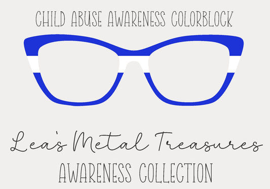 Child Abuse Awareness Colorblock  Eyewear Frame Toppers